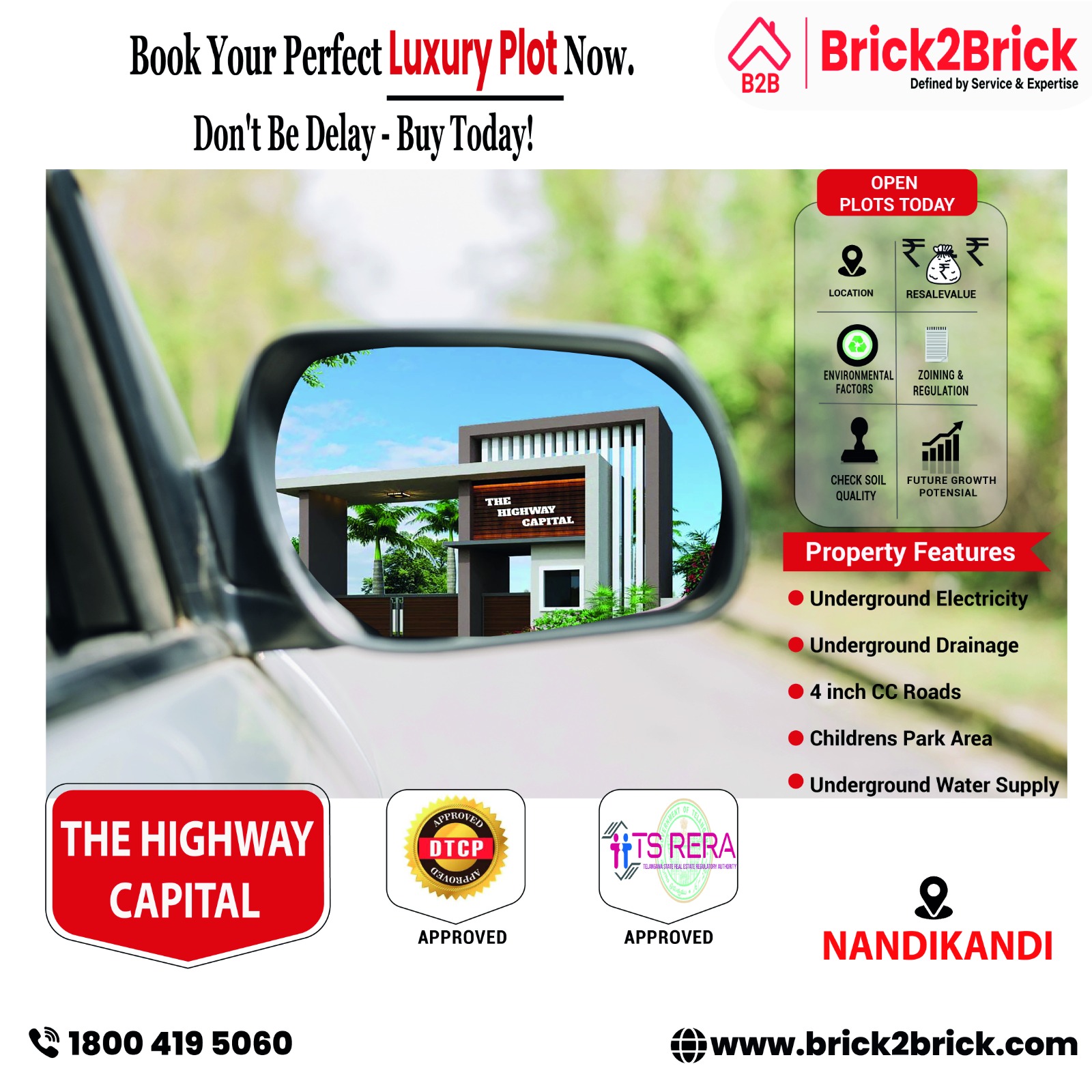 Open Plots for Sale in Hyderabad Premium Villa Plots in Nandikandi - Brick2Brick
