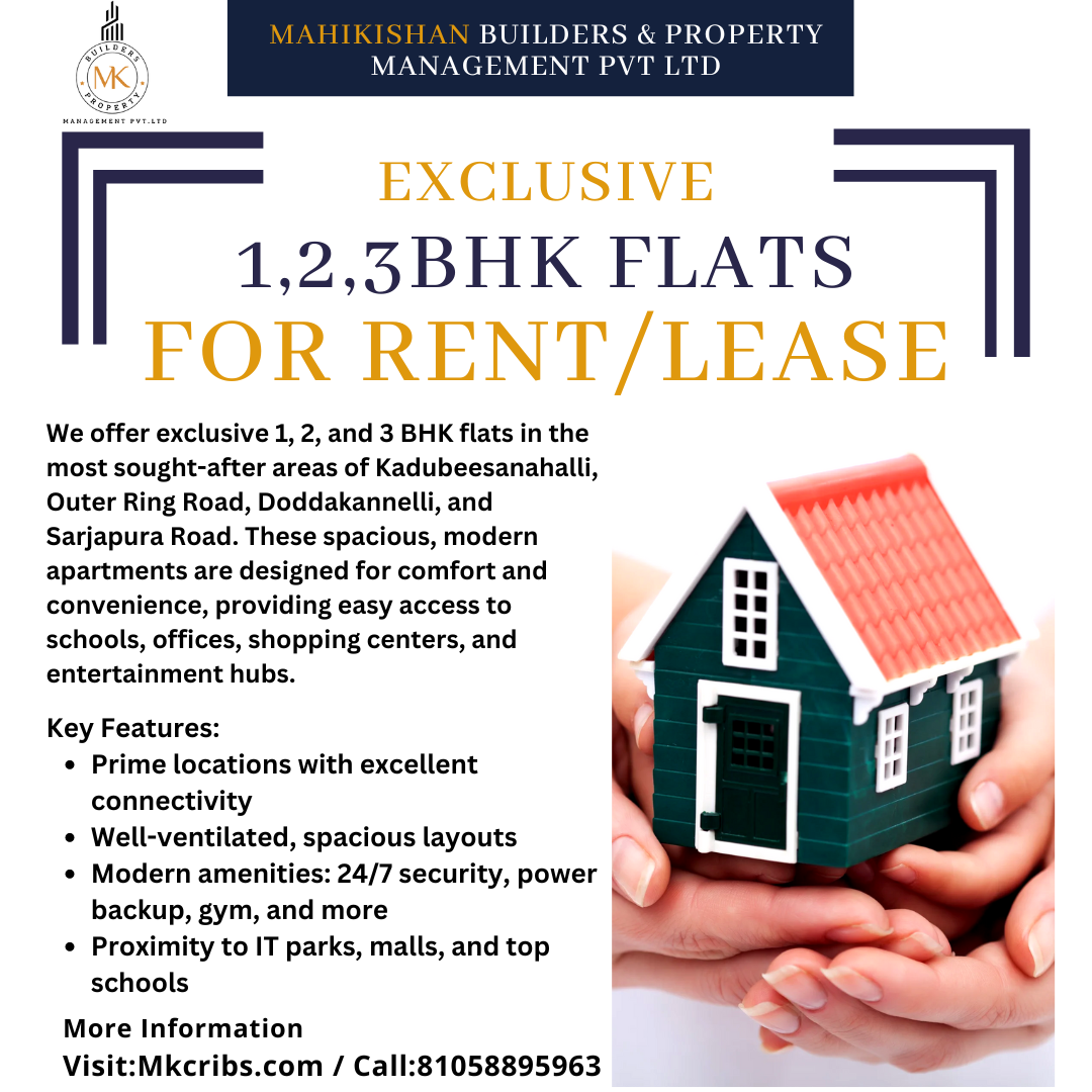Looking for a Flat for Rent / lease in Bangalore?