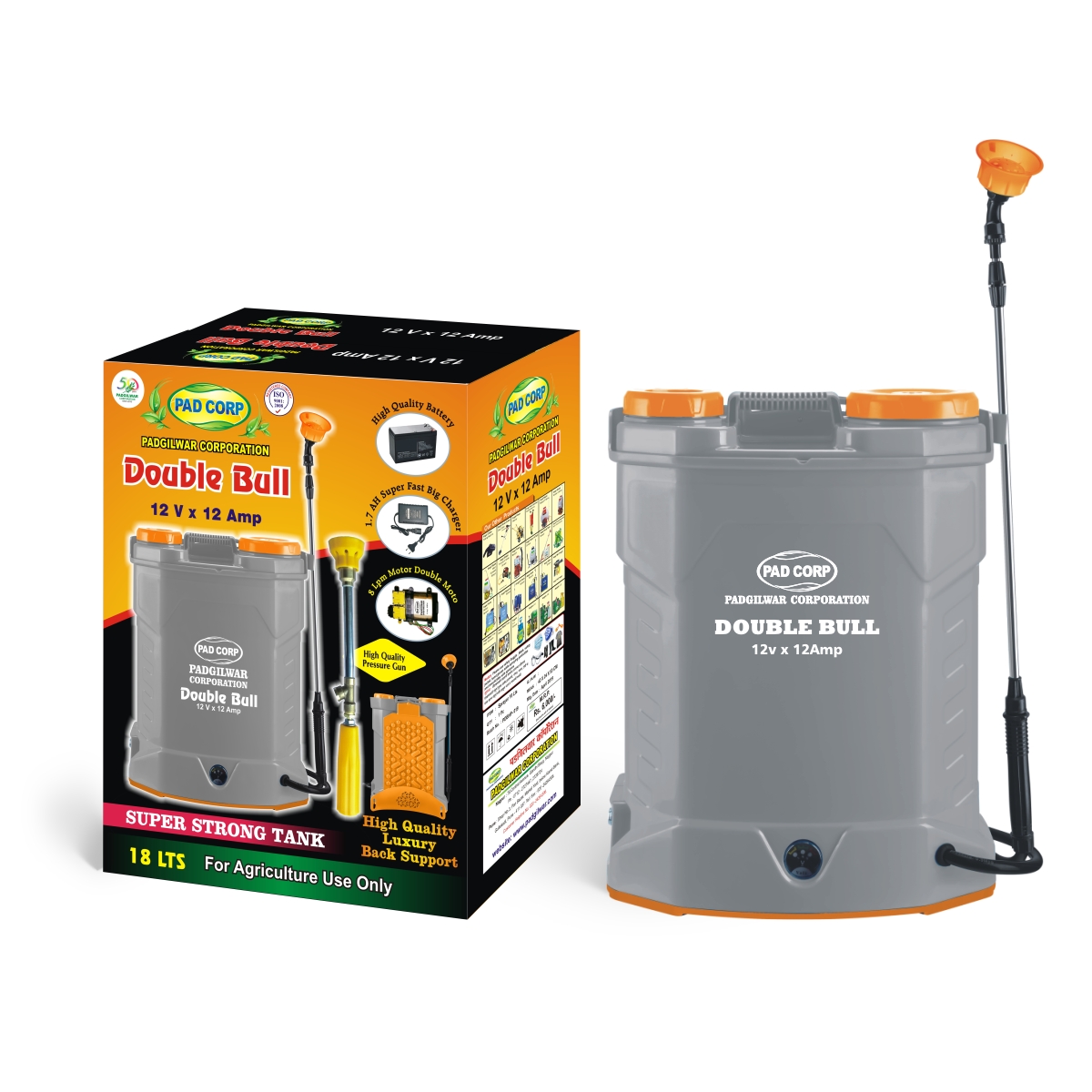Power spray pump for agriculture | Padcorp Double Bull Battery Sprayer