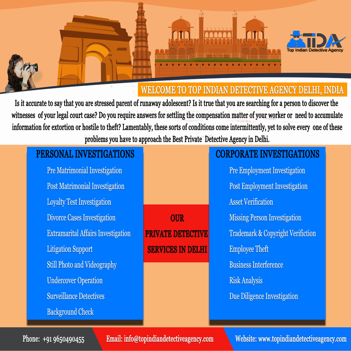 Skillful Investigation Agency in Delhi For all your Worries