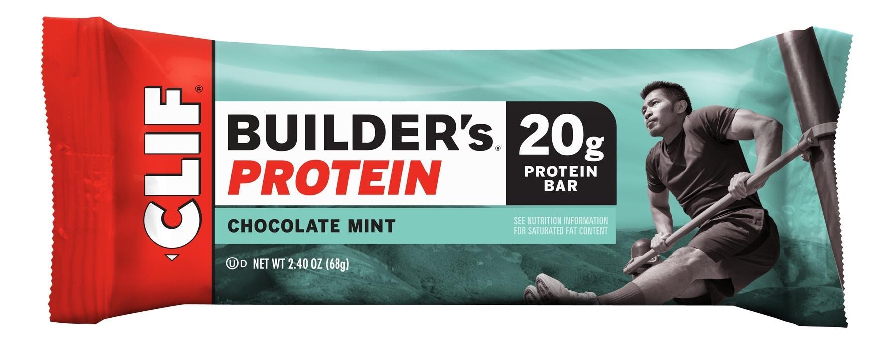 Clif Builders Bar Chocolate & Mint 68g (2.40 oz) (Box of 12)