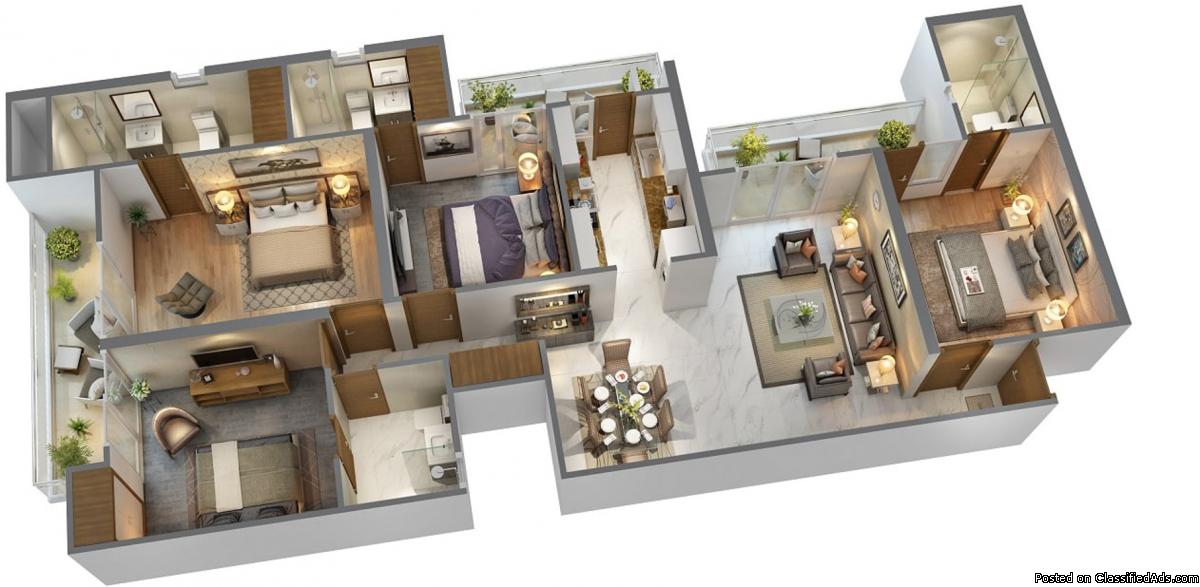 3 BHK and 4 BHK flats in Siddharth Vihar