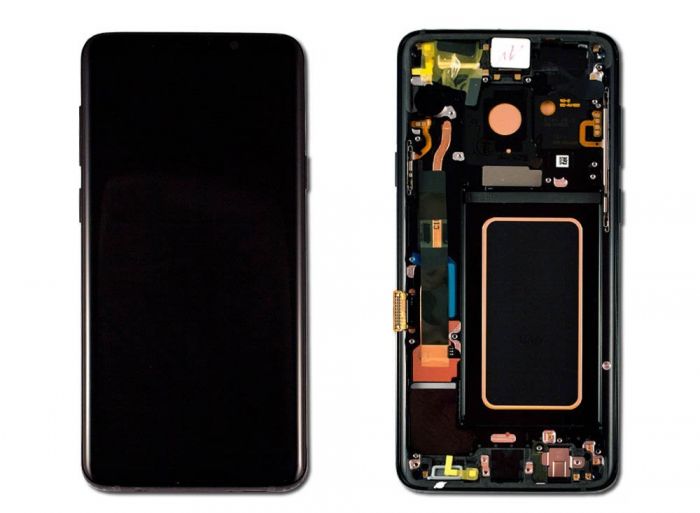 Samsung Galaxy S9 Plus Compatible Amoled Assembly with Frame Refurbished - Black