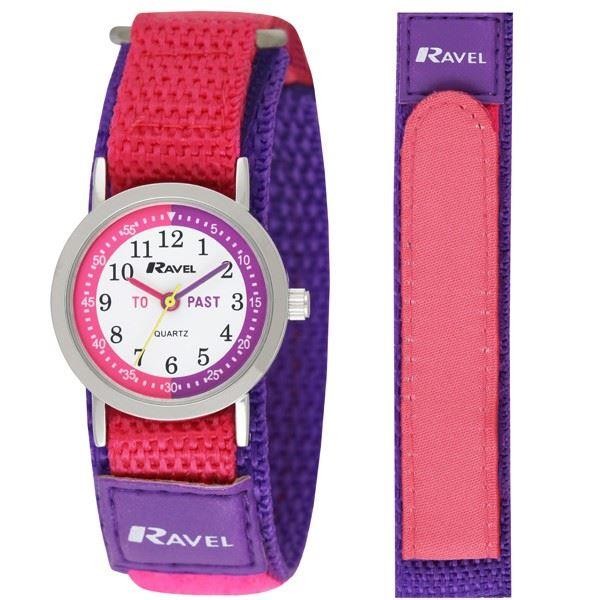 Ravel Time teacher Children's Quartz Watch White Dial Velcro Nylon Strap R1507.53
