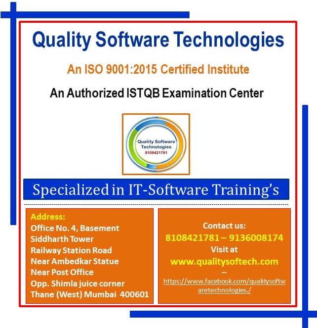 QUALITY SOFTWARE TECHNOLOGIES – TOP SOFTWARE TESTING INSTITUTE IN THANE