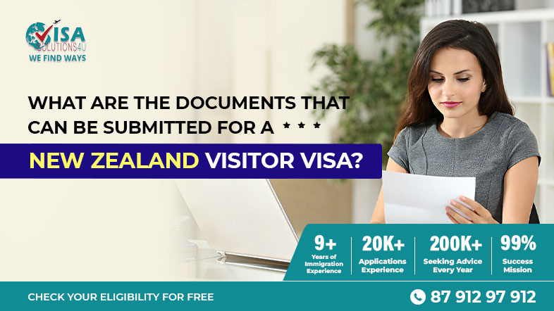 What documents can be submitted for a New Zealand visitor visa? | Call Us: 8791297912