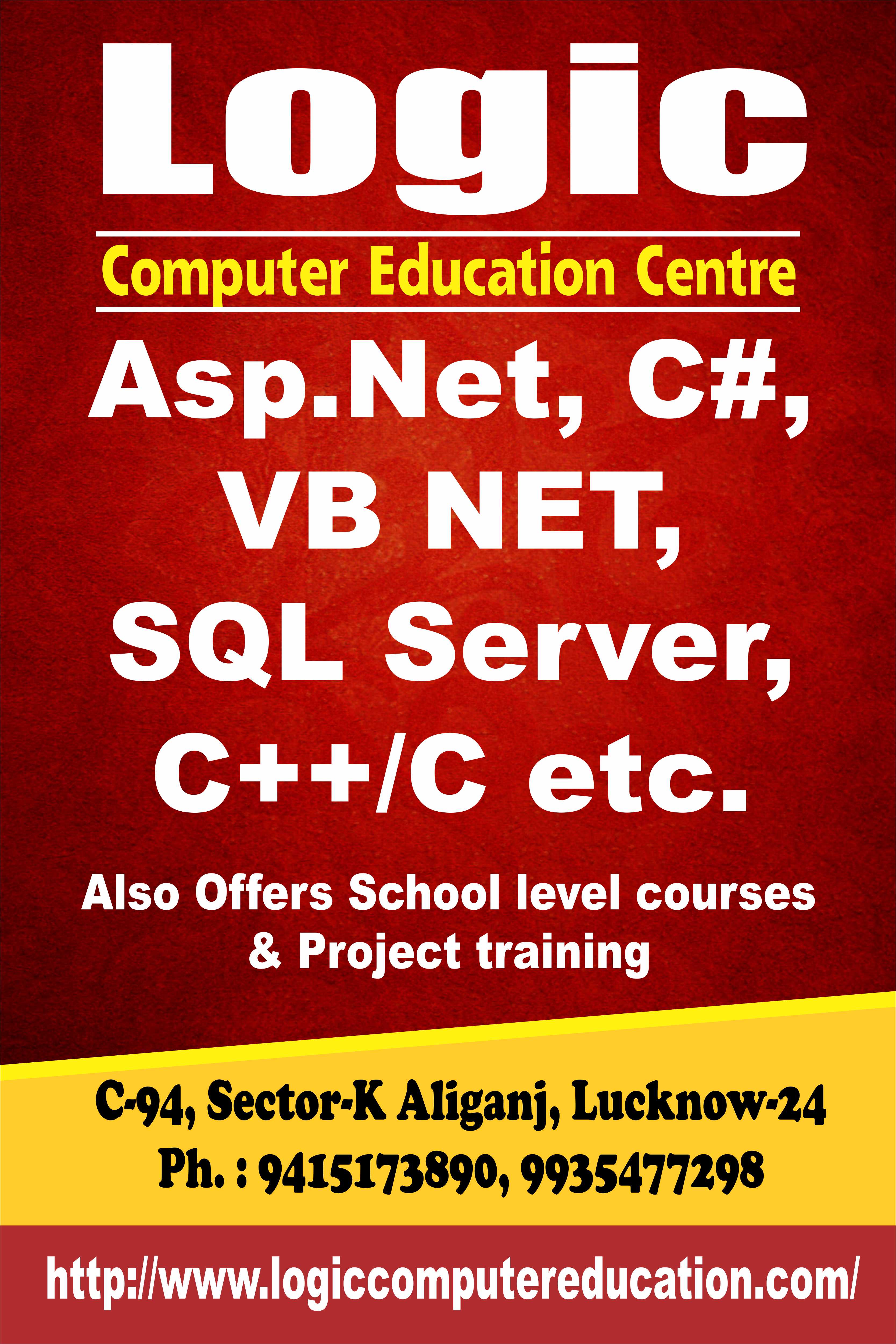 Logic Computer Education offers C,C++,Asp.net,C# Sql Server etc