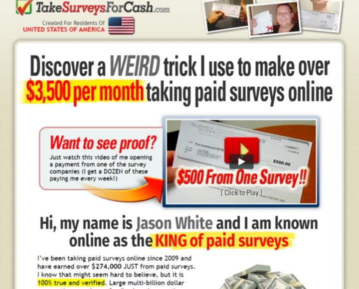 . Earn $300-$500+ a day taking high end surveys..
