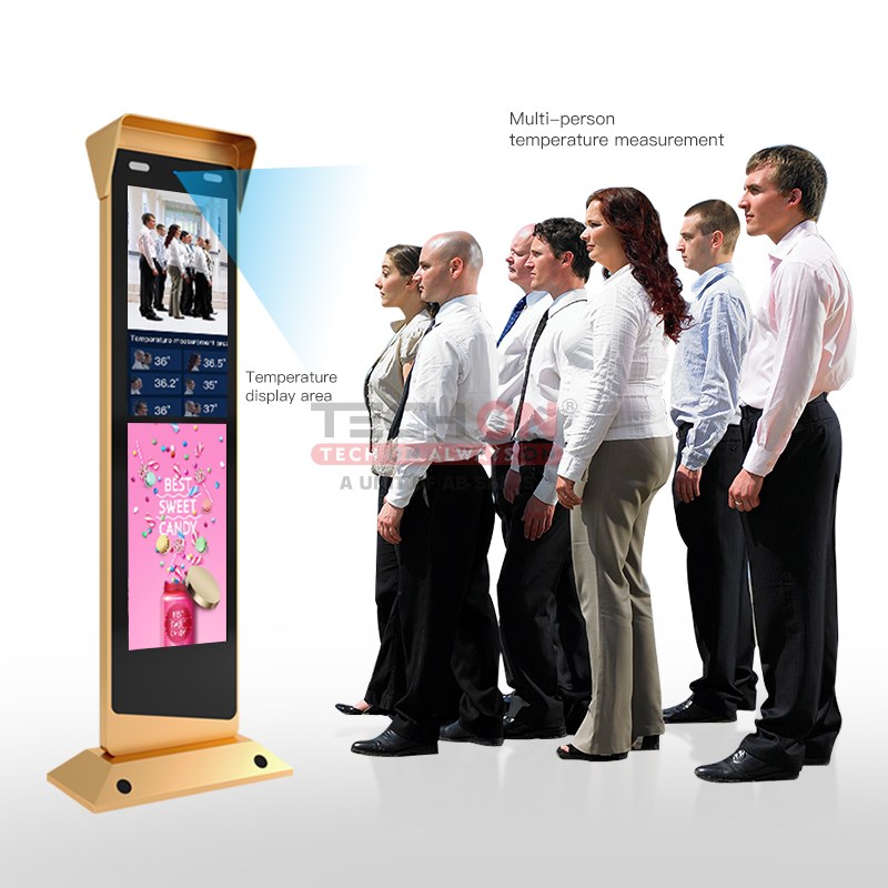 TECHON AIR TEMPERATURE FLOOR STAND INTERACTIVE DIGITAL SINGNAGE AND DISPLAYS ADVERTISING PLAYERS WITH FACE RECOGANATION