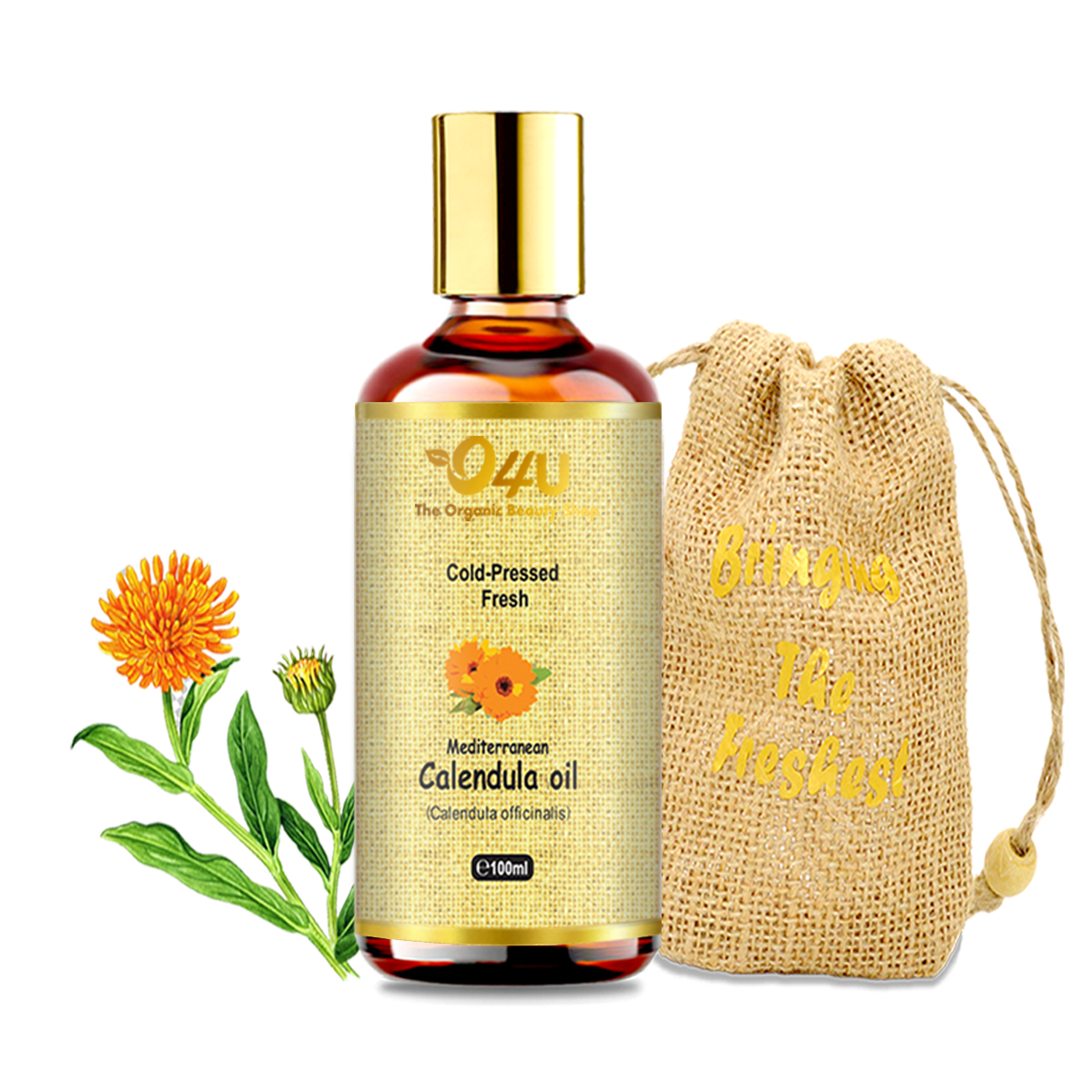 O4U Calendula Cold Pressed Freshest Organic Oil for skin, pain-relief, and aftershave oil 100ML