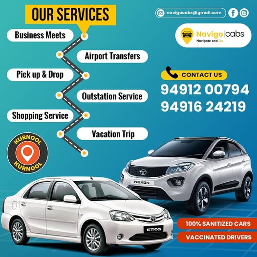 Quick cab services || taxi rental service || Convenient taxi services || Efficient taxi services || 24/7 taxi services in Kurnool