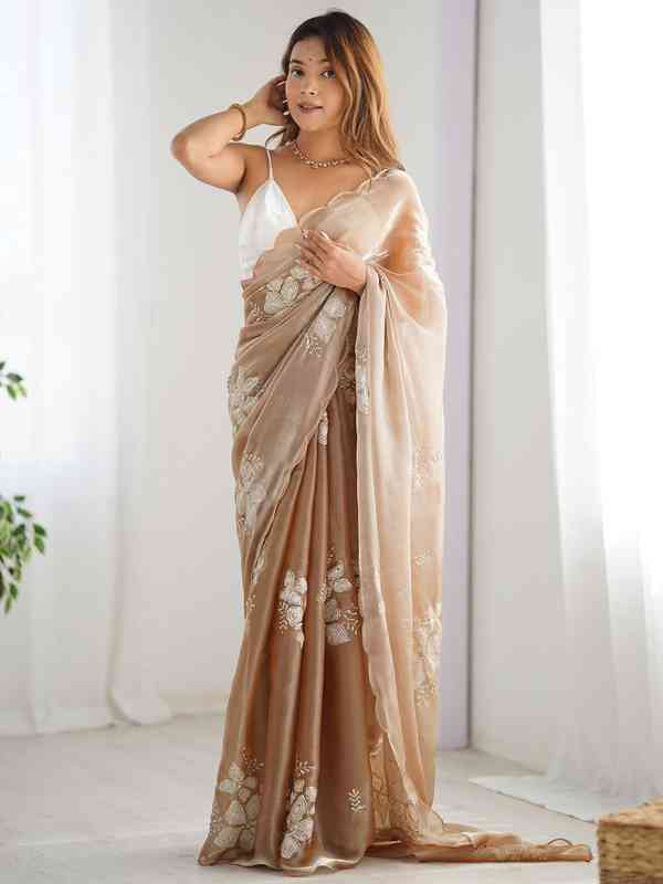 Premium white Chikankari saree available