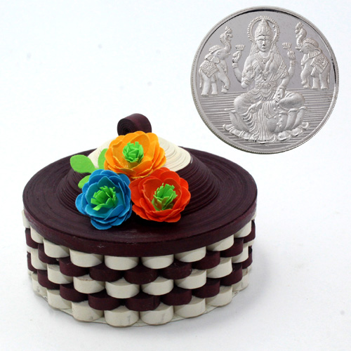 5gm Silver coin with innovative box Corporate gift for festival