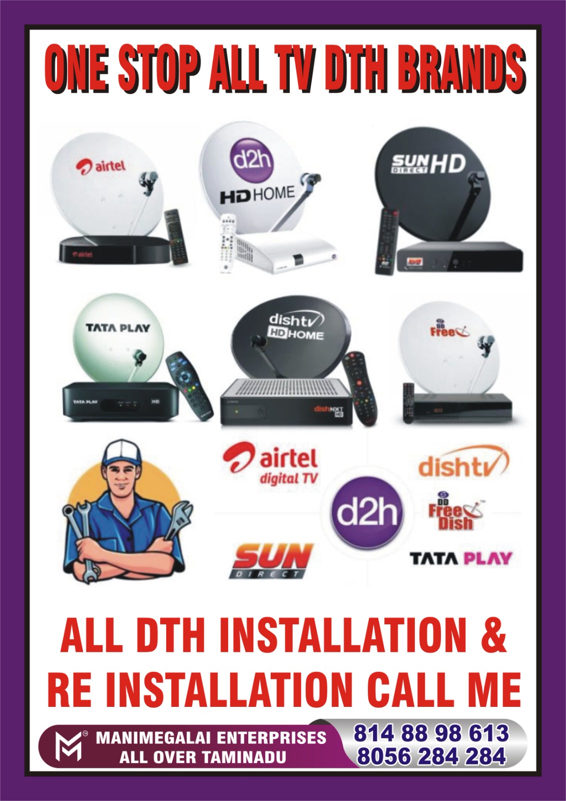 sun dth Reinstallation adambakkam call 8056 284 284