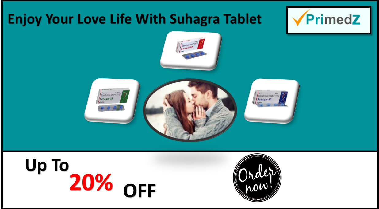 Buy Generic Suhagra Tablet (Sildenafil Citrate) at Primedz