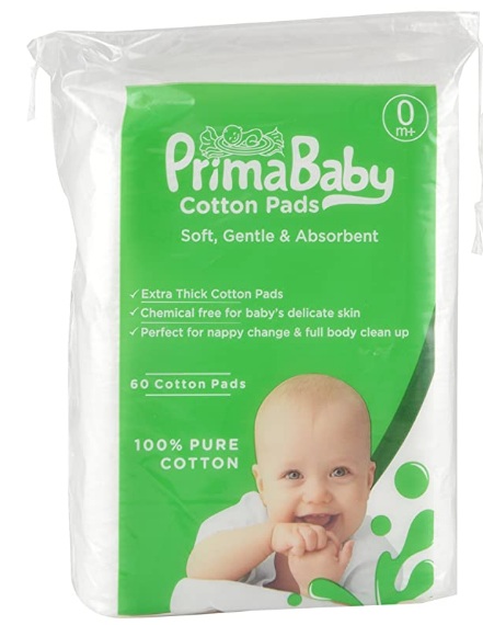 Prima baby Squares, Soft and Gentle, Chemical Free, 60 Pcs - Combo Pack of 3
