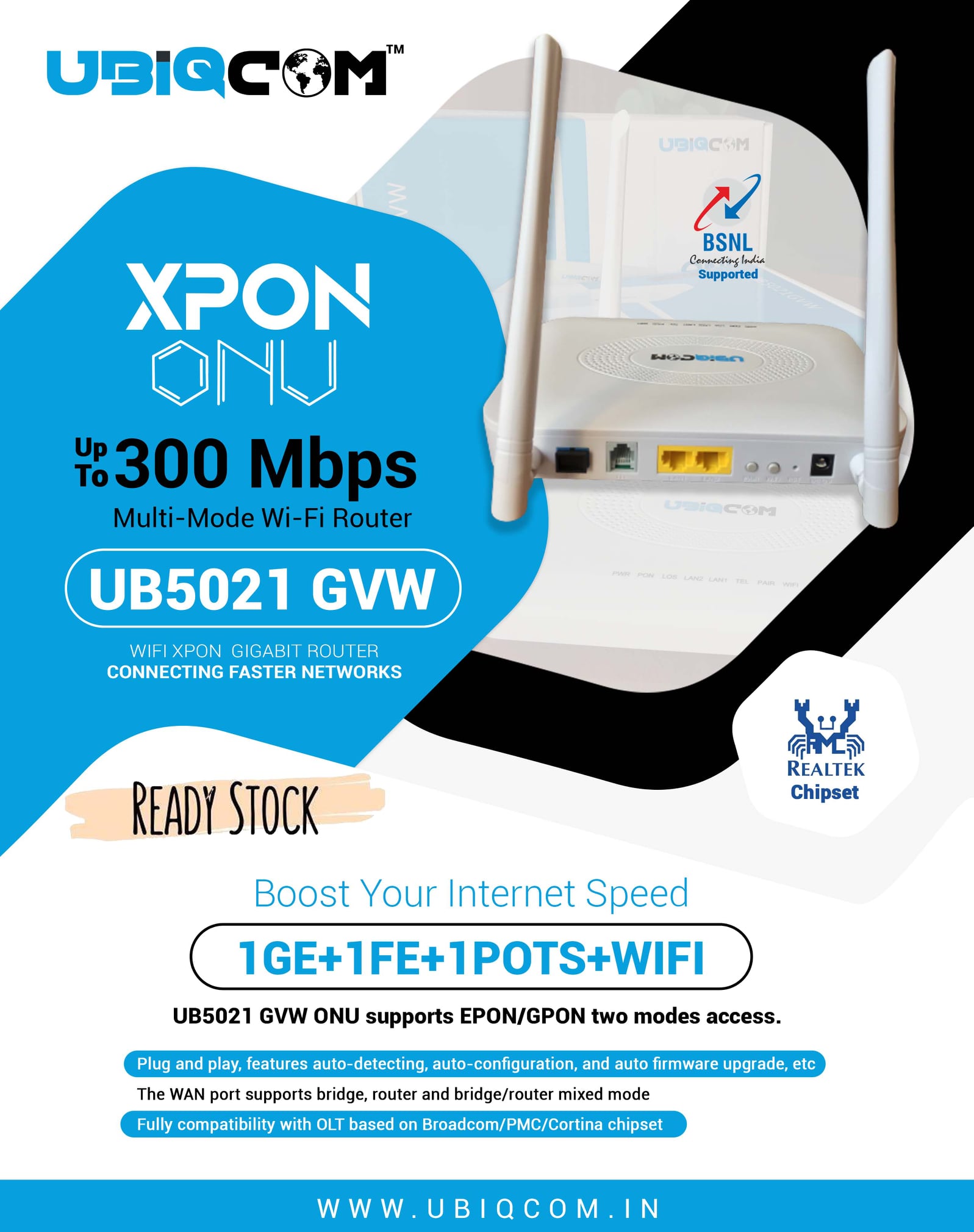 Best Dual Band ONT Router at UBIQCOM