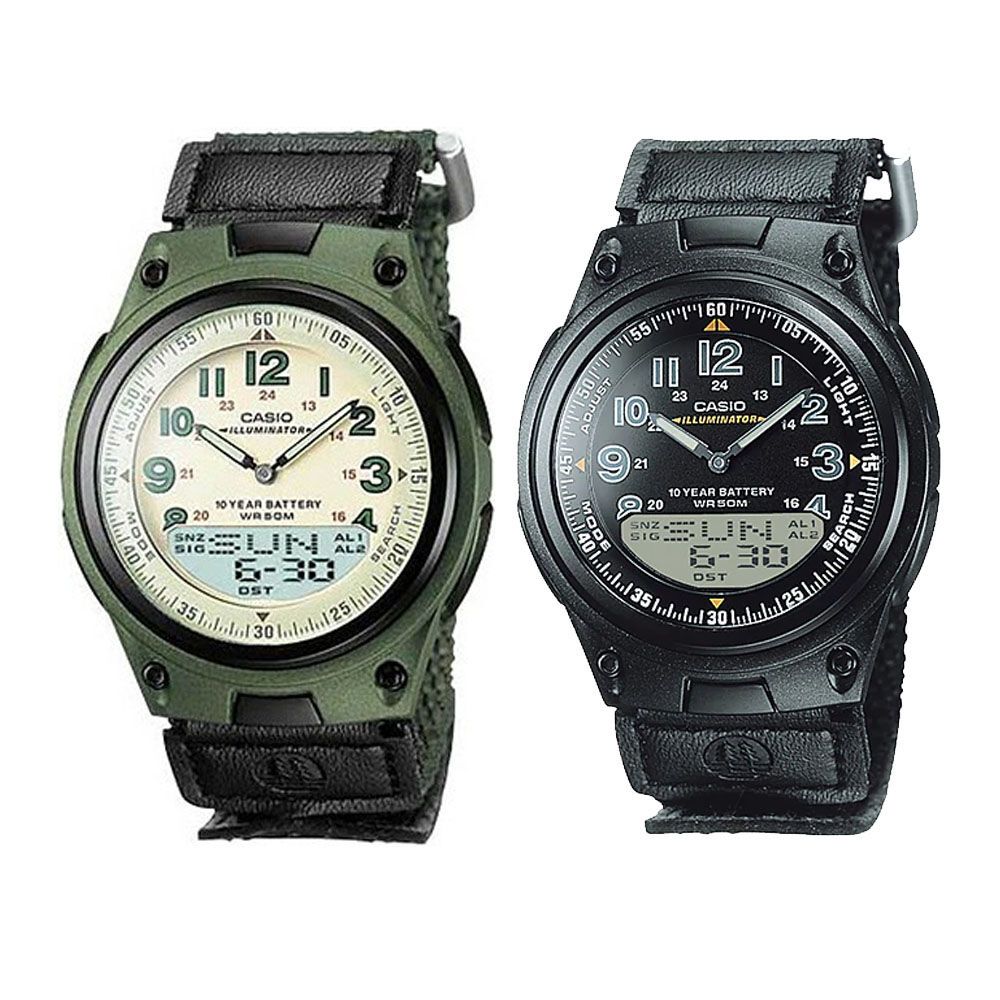 Casio Men's Dual Time Analogue/Digital Illuminator Sports Watch AW-80V
