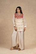 Organza Indowestern with Bustier & Drape Skirt