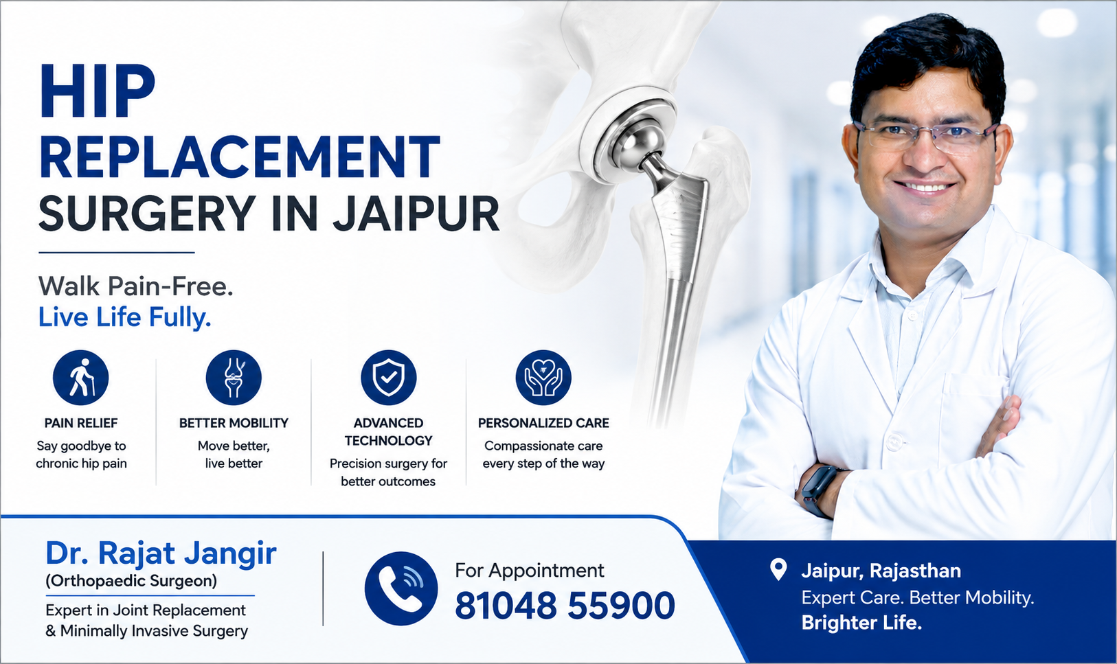 Get Hip Replacement Surgery in Jaipur by Dr. Rajat Jangir