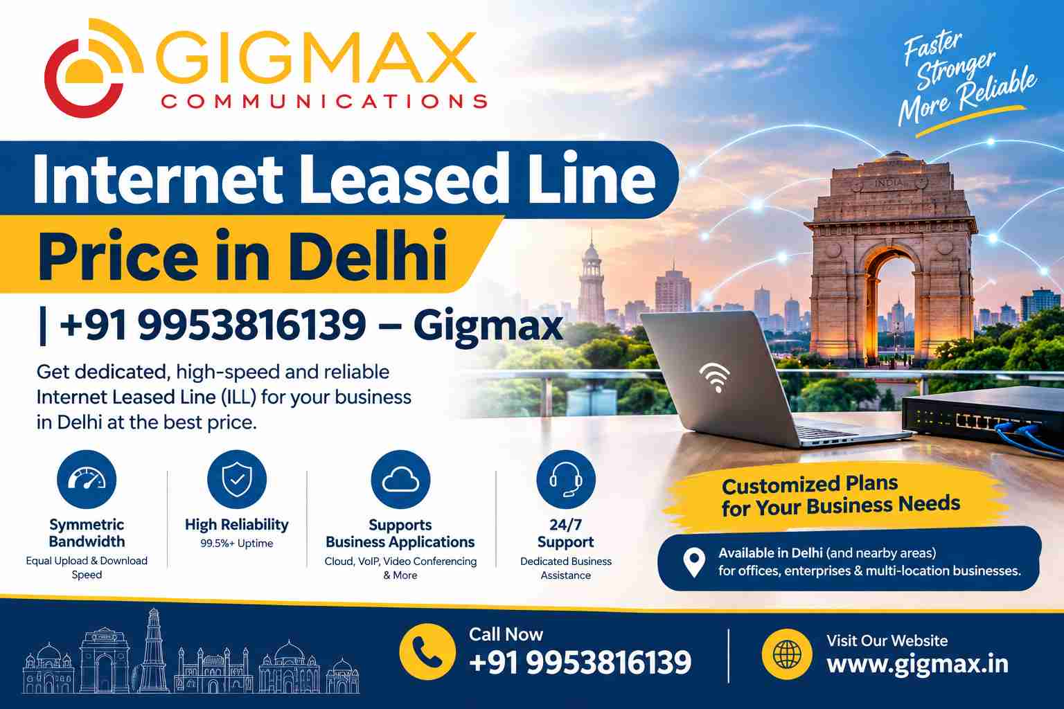 Internet Leased Line Price in Delhi | +91 9953816139 – Gigmax