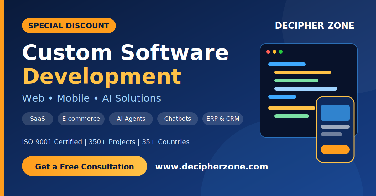 Special Discount on Custom Software Development: Web, Mobile & AI Solutions