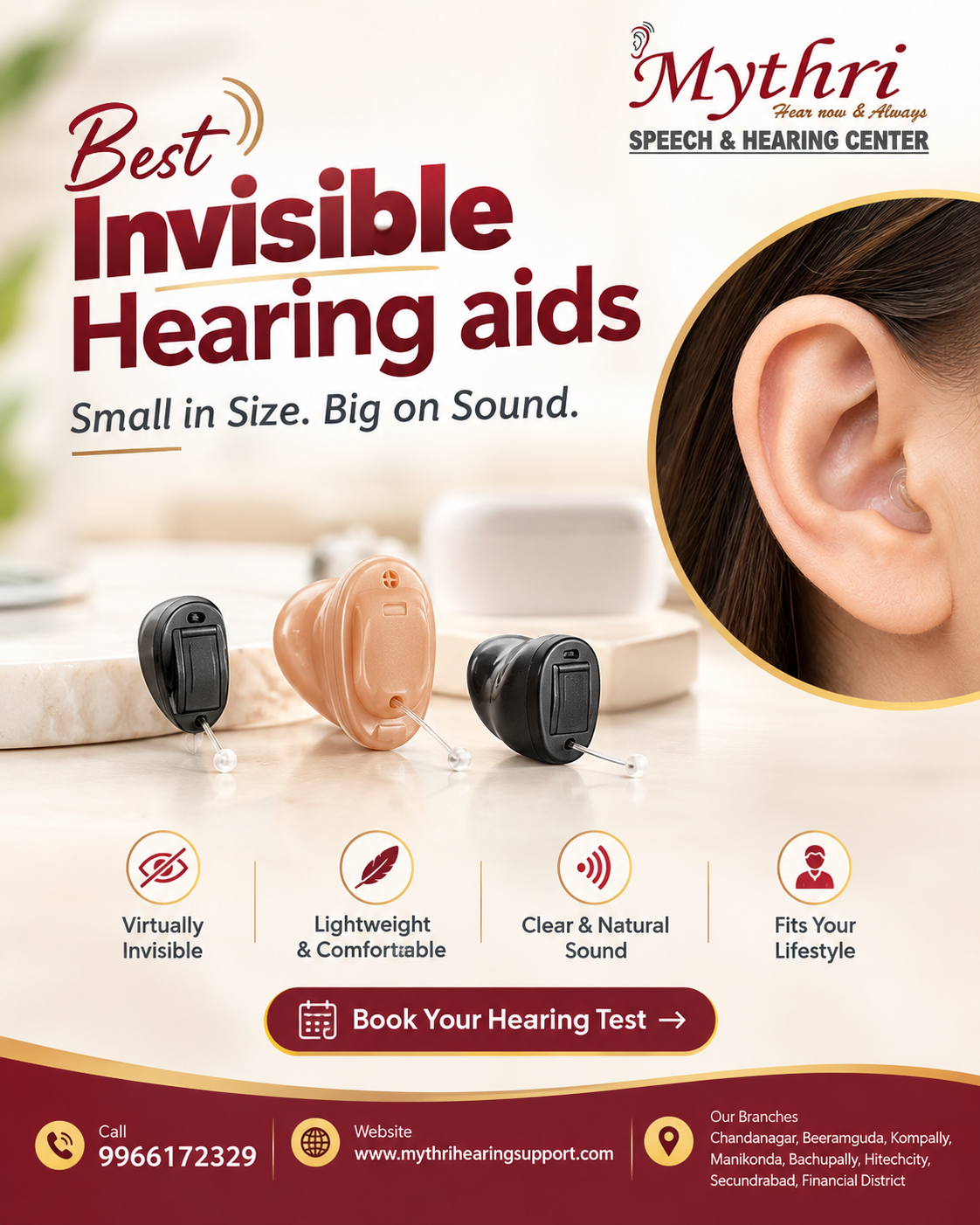 Top Brand Invisible Hearing Aids- Hearing Aid Center in Hyderabad- Mythri Speech and Hearing Center