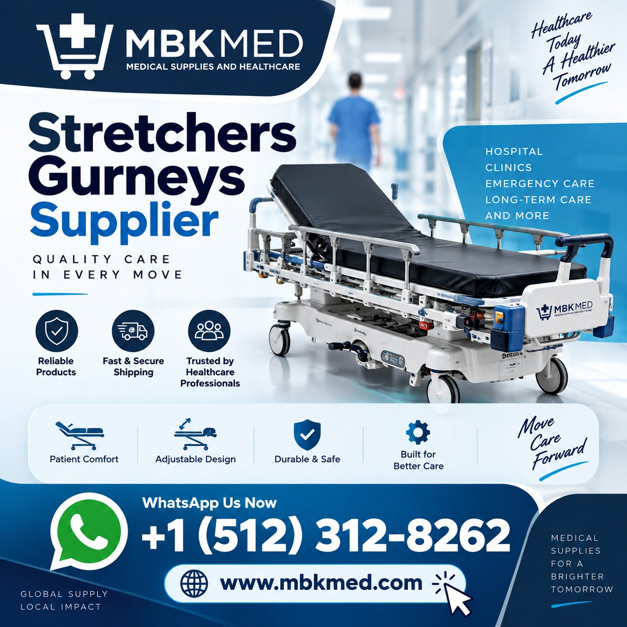 Stretchers Gurneys Supplier – Reliable Patient Transport Solutions | MBK Med