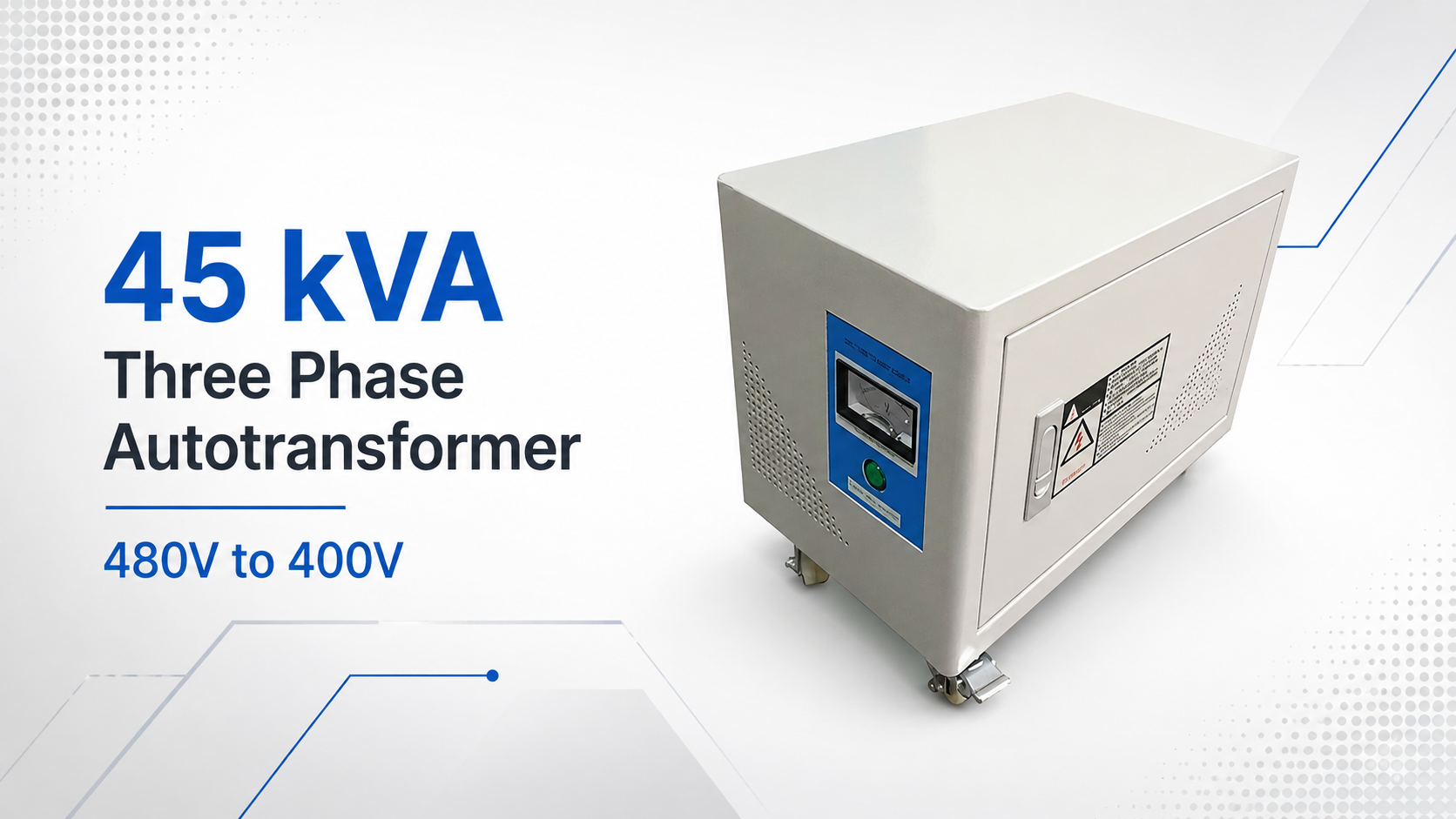 45 kVA Three Phase Autotransformer, 480V to 400V