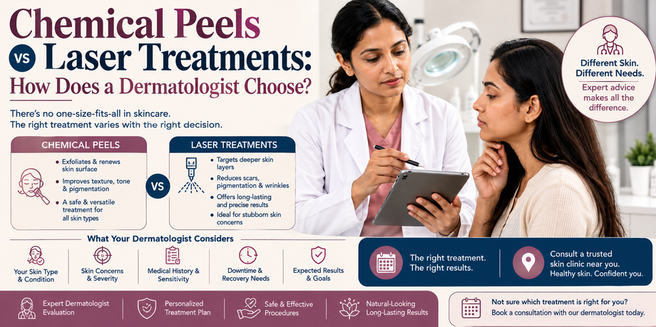Chemical Peels vs Laser Treatments: How Does a Dermatologist Choose?
