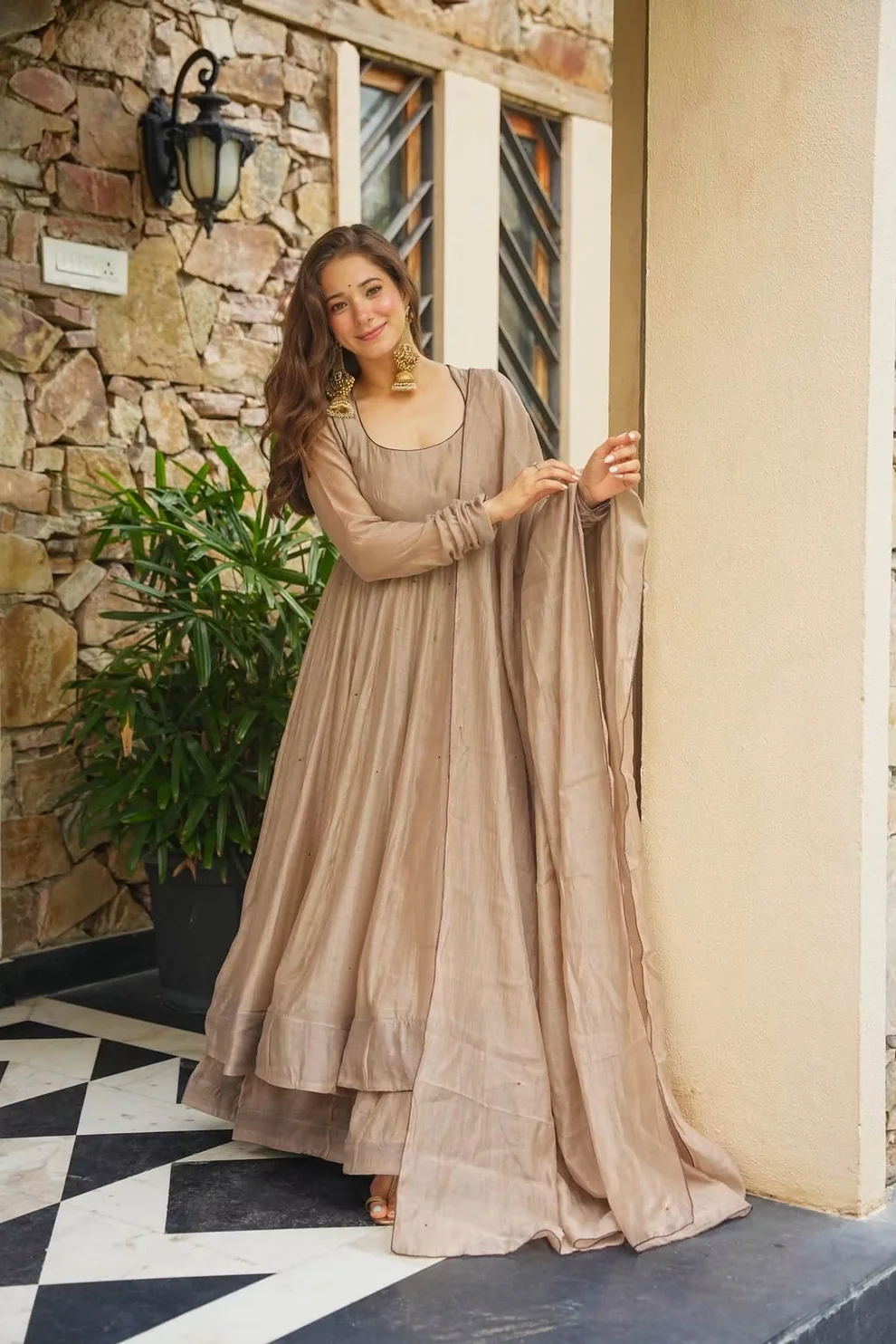 Idaho-o Myra Chanderi Anarkali Suit Set Online