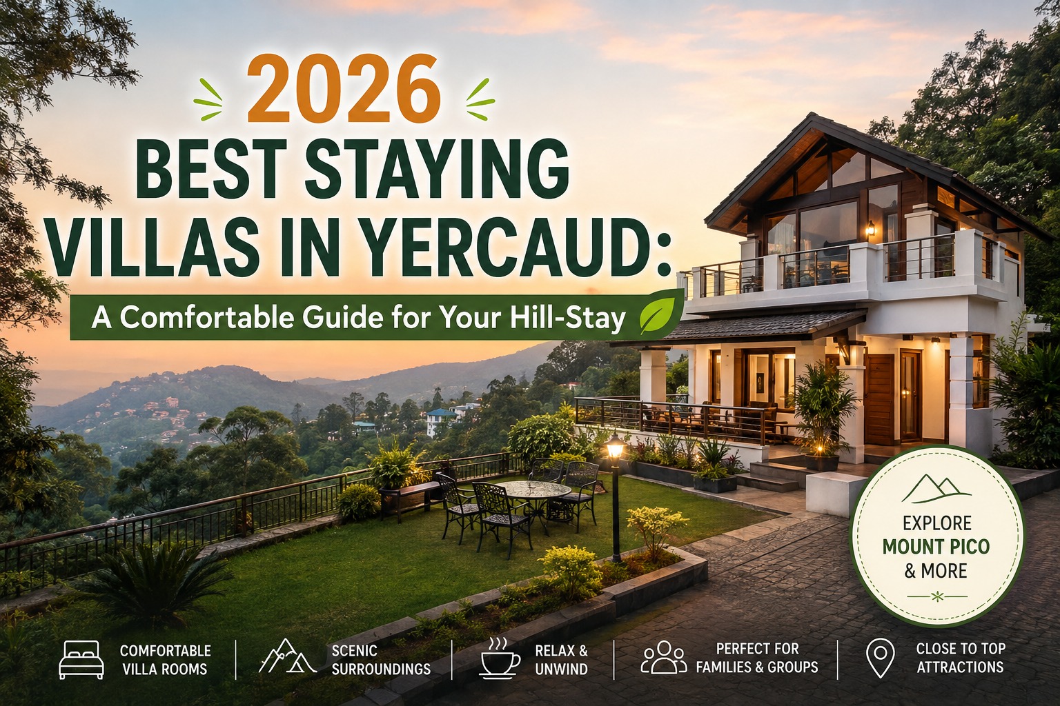 Mount Pico | Best For Garden Rooms, Villa Stay, Studio Rooms Resort in Yercaud