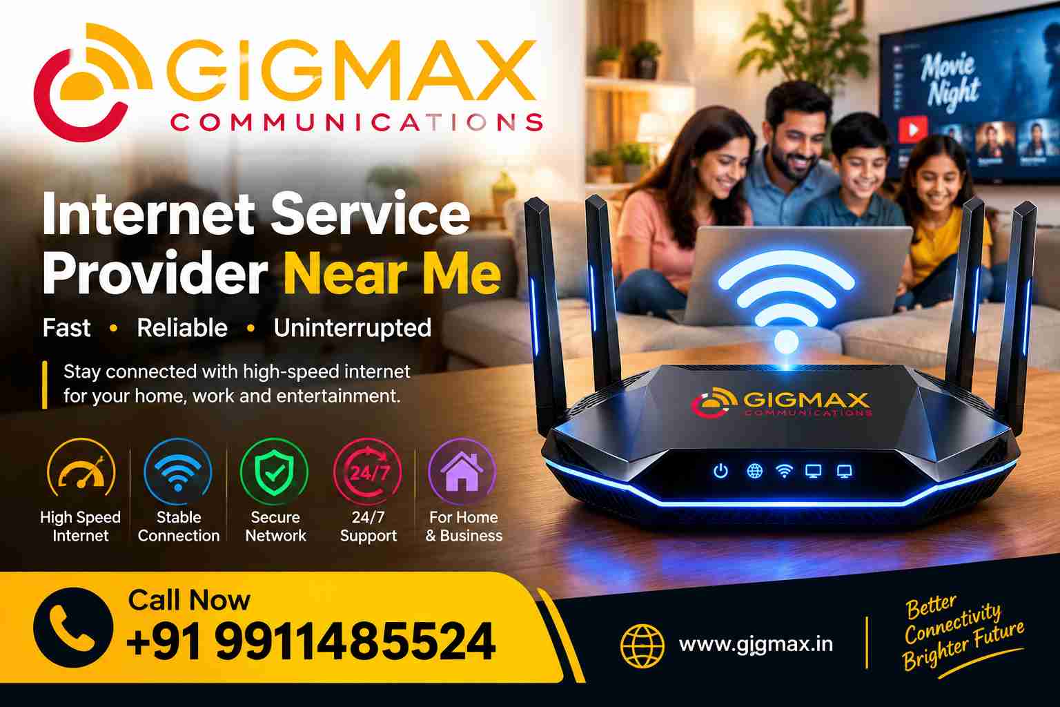 Internet Service Provider Near Me | +91 9911485524 – Gigmax