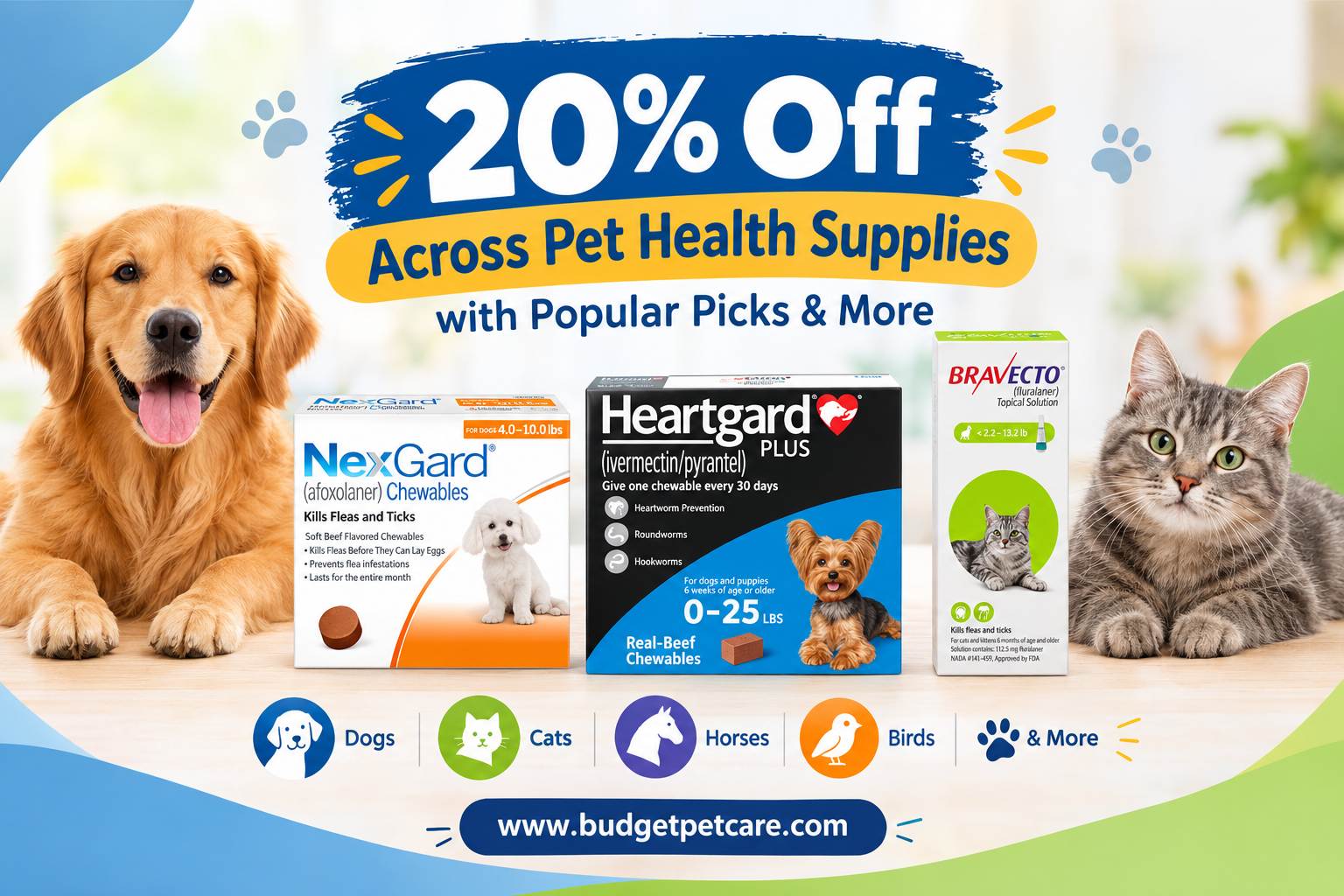 20% Off Across Pet Health Supplies with Popular Picks & More at BudgetPetCare