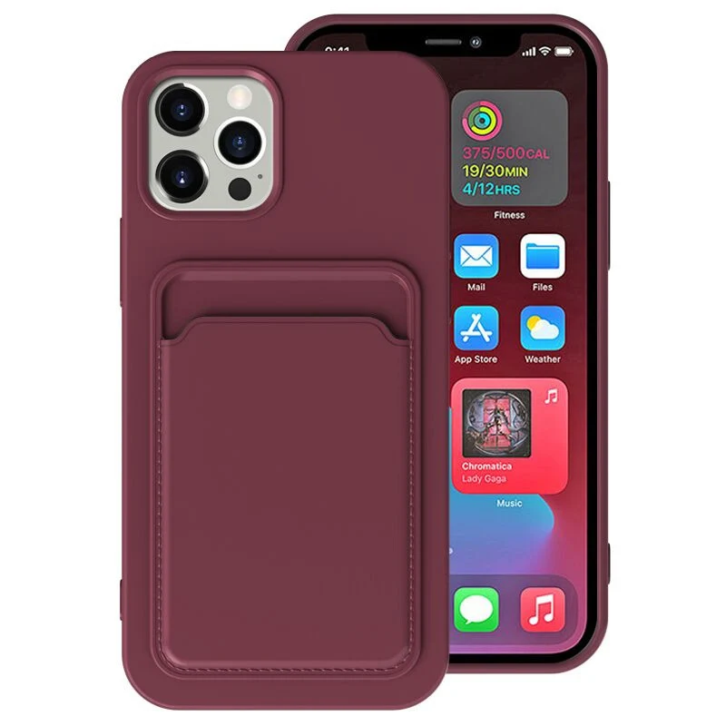 Candy Color Case with Card Holder For iPhone