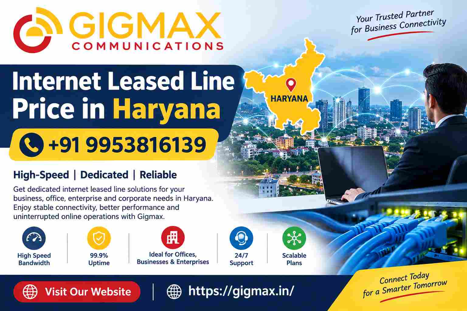 Internet Leased Line Price in Haryana | +91 9953816139 – Gigmax