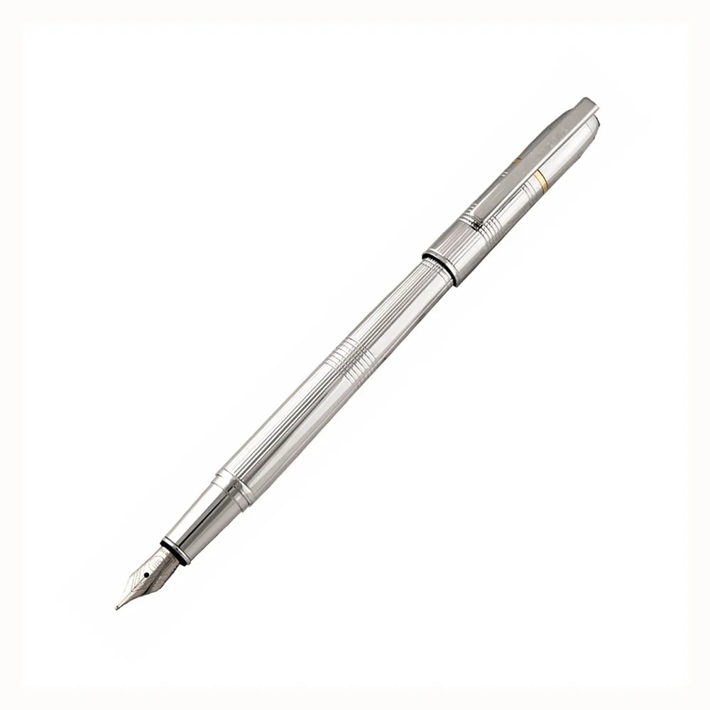 Emonte D'Argent Chrome with Chrome Trim Fountain Pen - Medium Nib
