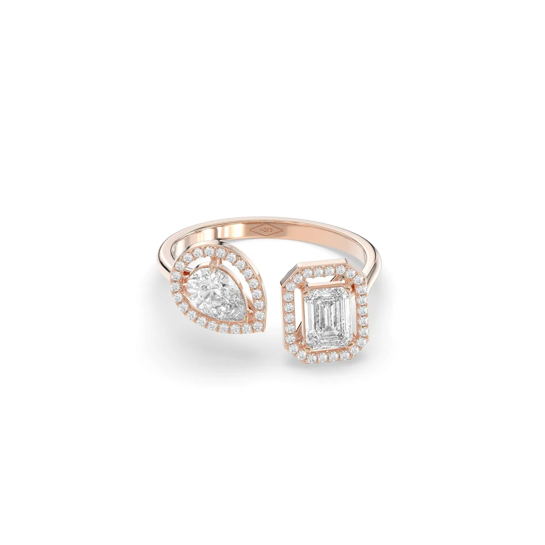 Emerald & Pear In 18K Rose Gold | Beon Diamond | Malaysia